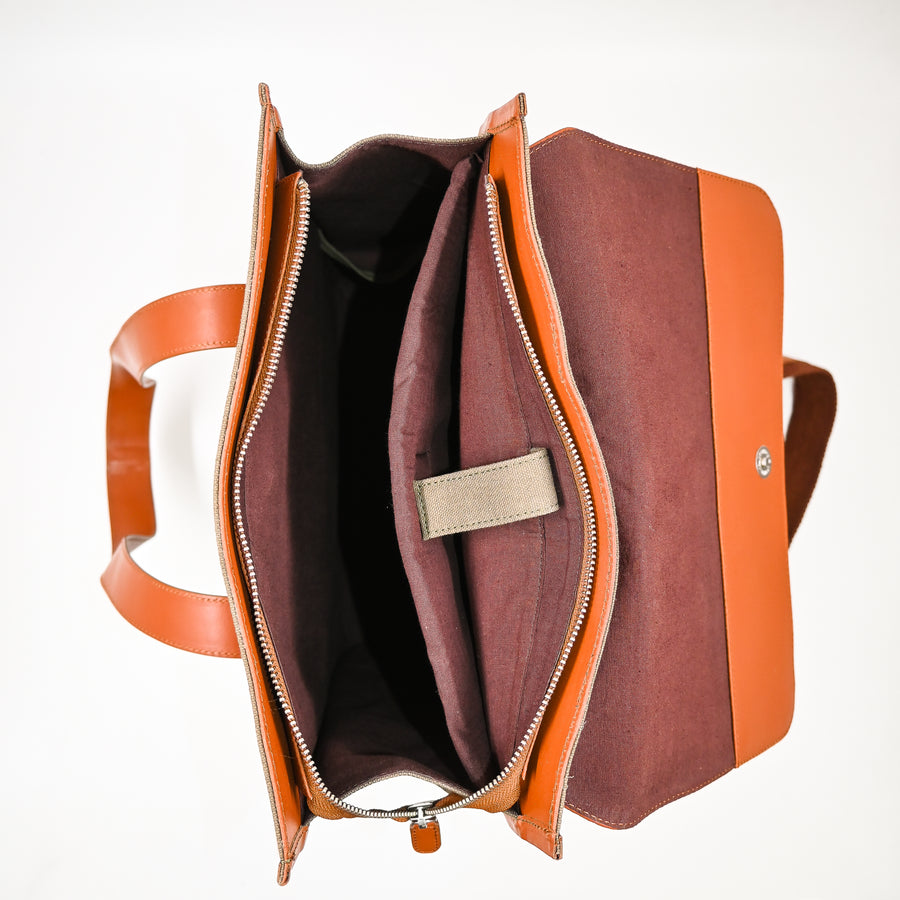 The Voyager Backpack (TAN-Green)