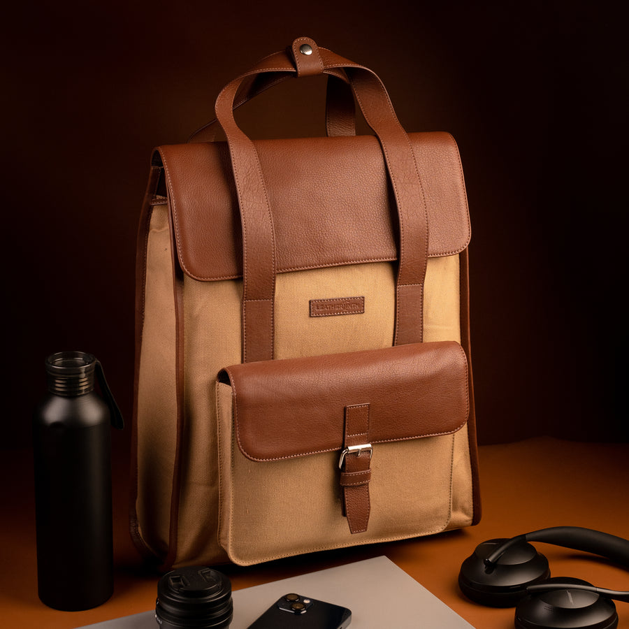 The Voyager Backpack (Brown-Khaki)