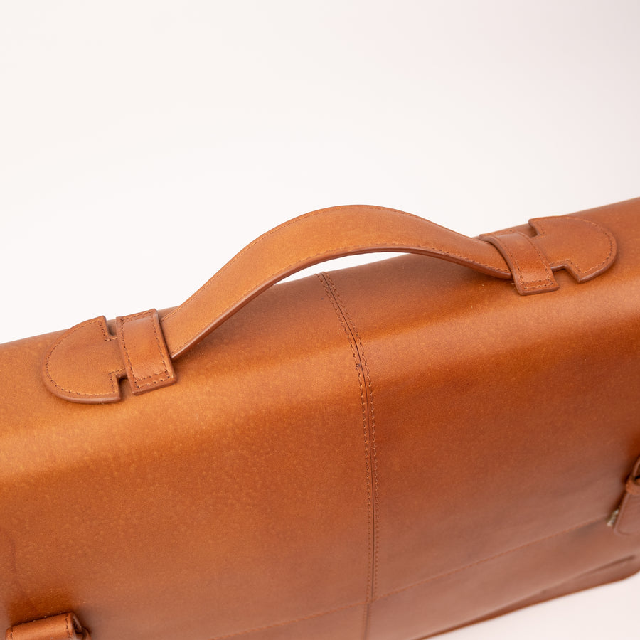 Essential Leather Briefcase (Tan)