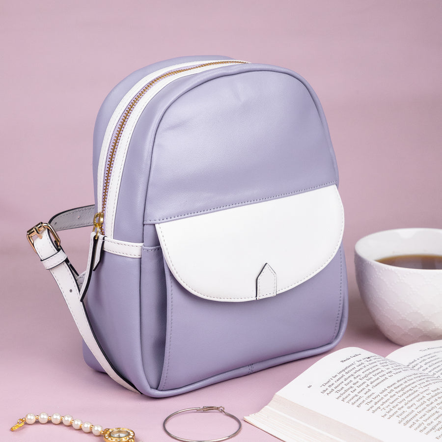 Weeny Carry Backpack (Lavender-White)