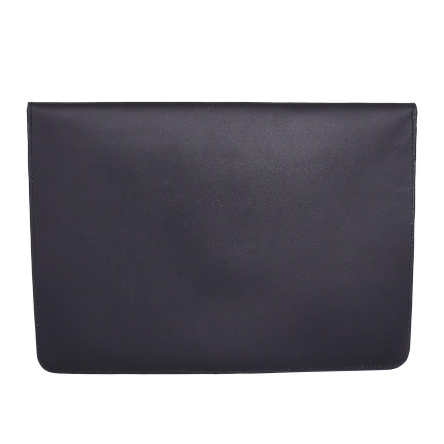 Macbook Sleeve 13 inch- Snap Closure (Black) - Leatherinth