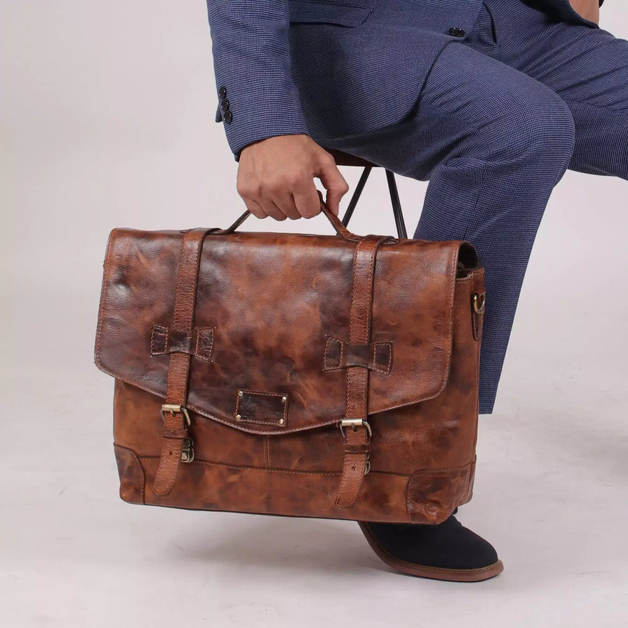 Leather Office Bag with men