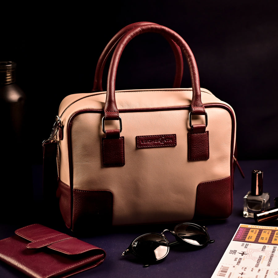The Compact Handbag (Cherry-Baige)