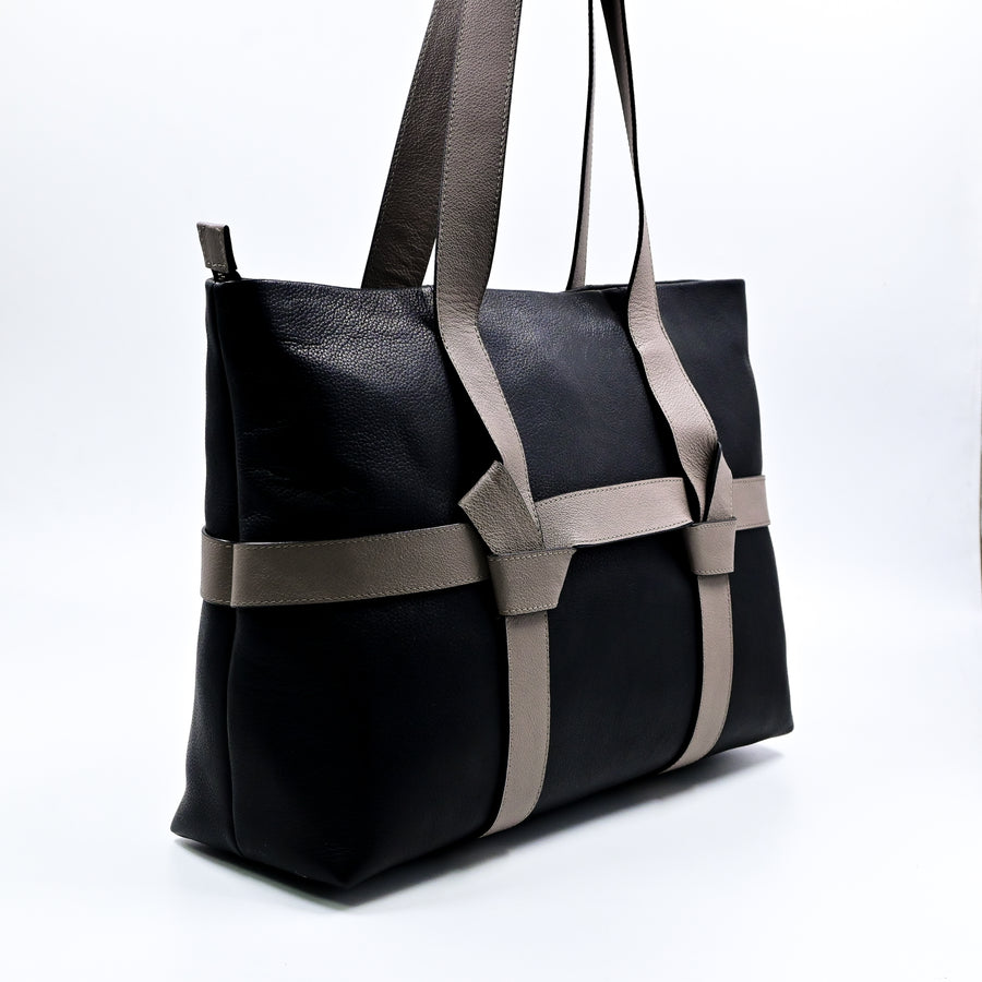 Knotted Tote Bag (Black)