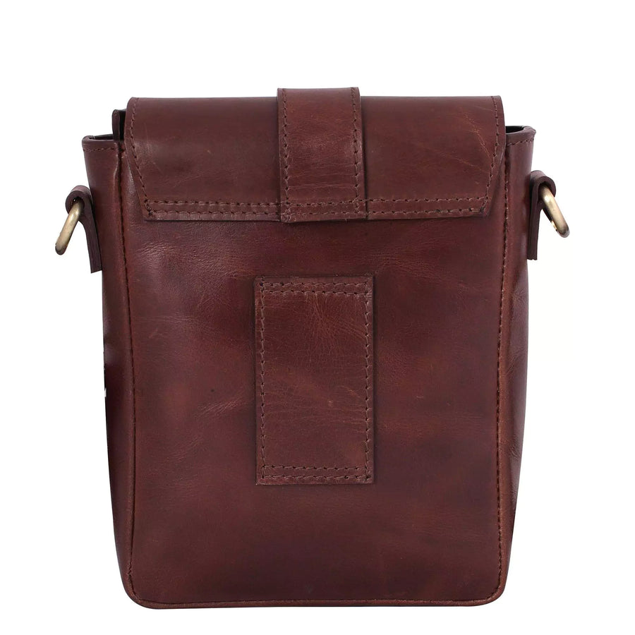 brown leather crossbody sling bags