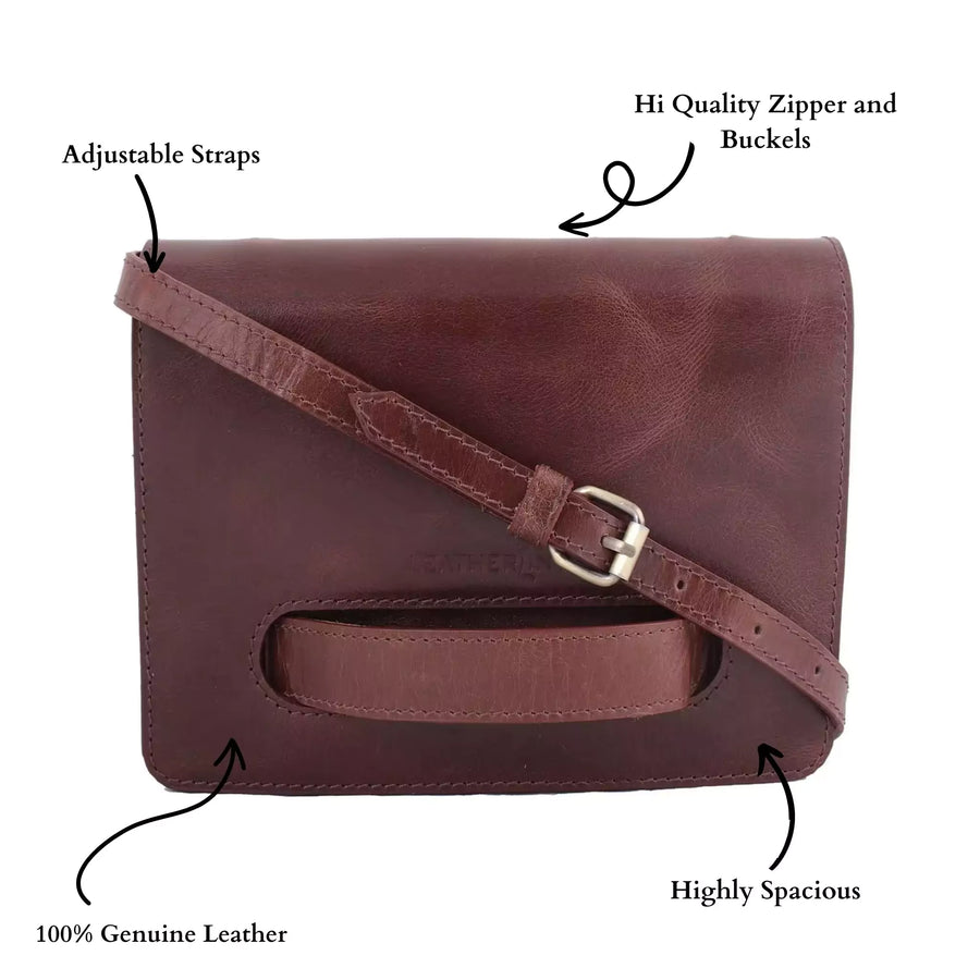  leather Tiffany Shoulder Bag (Dark Brown)