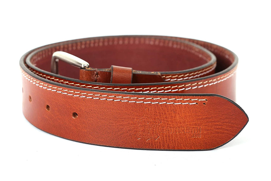 Leatherinth Handmade 100% Genuine Casual Leather Belt for Men (Bluegreen) - Leatherinth