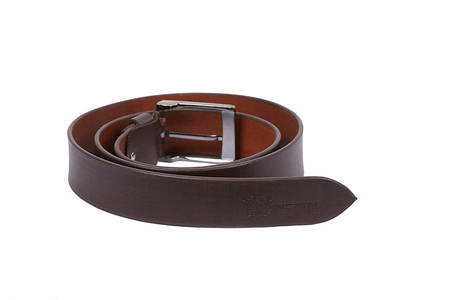 Leatherinth Full Grain Formal Leather Belt for Men’s (Black) - Leatherinth