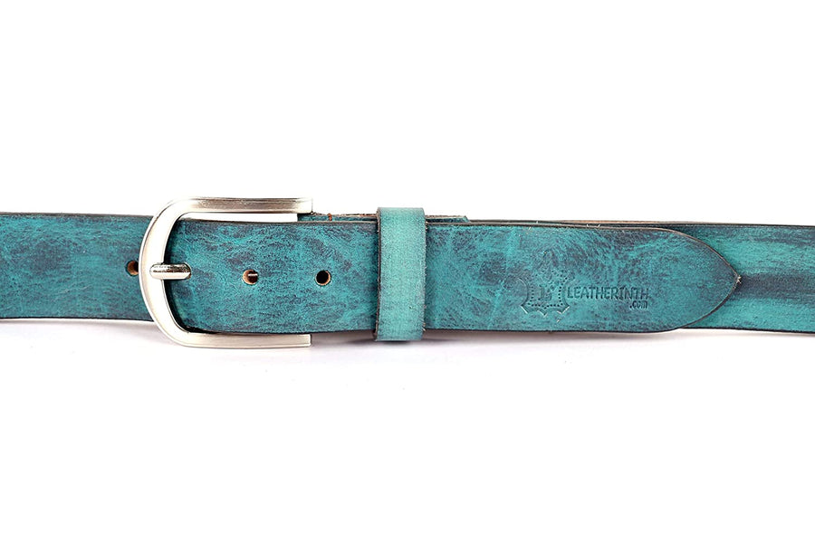 Leatherinth Casual Authentic Pure Leather Belt for Men and Boys (Green) - Leatherinth