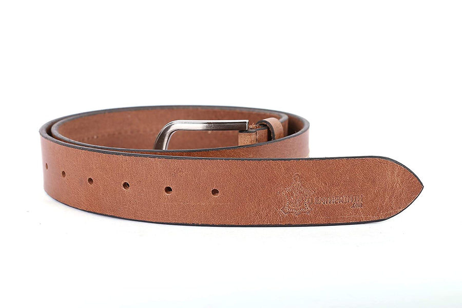 LEATHERINTH Casual Premium Genuine Leather Belts for Men and Boys(Tan) - Leatherinth