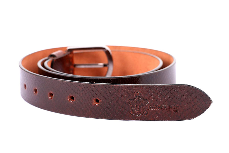 LEATHERINTH Genuine Casual Leather Belt for Men and Boys (Maroon) - Leatherinth