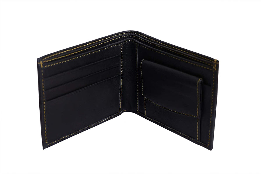 Leatherinth Pure Black Leather Wallet for Men - Leatherinth
