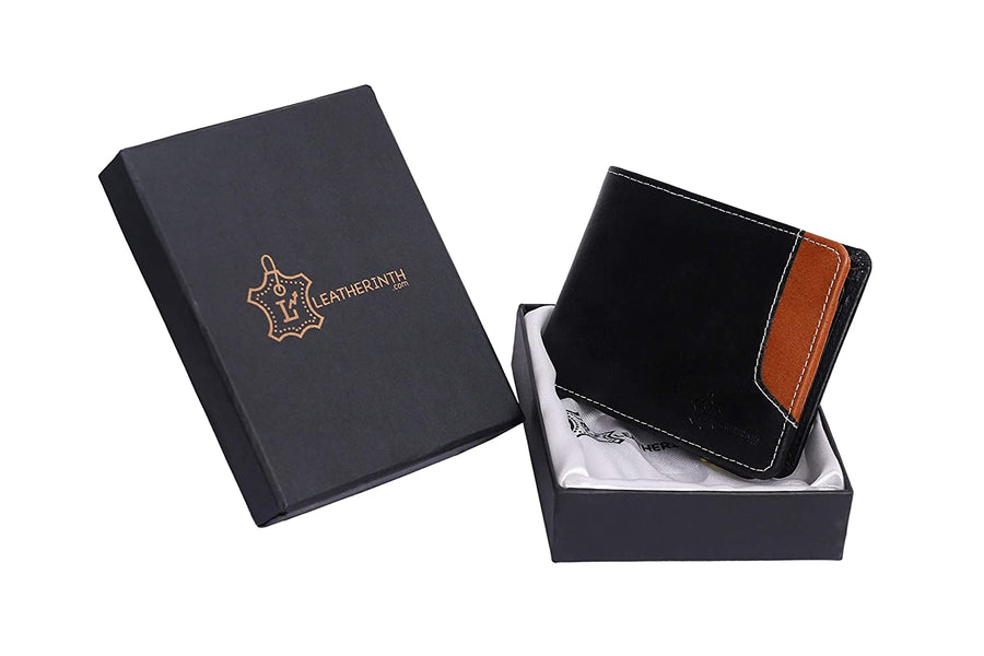 Leatherinth Black Premium Genuine Leather Wallet for Men - Leatherinth
